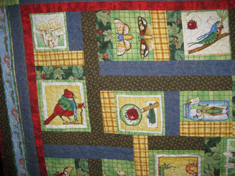 Woodsy Wonders Quilt close up